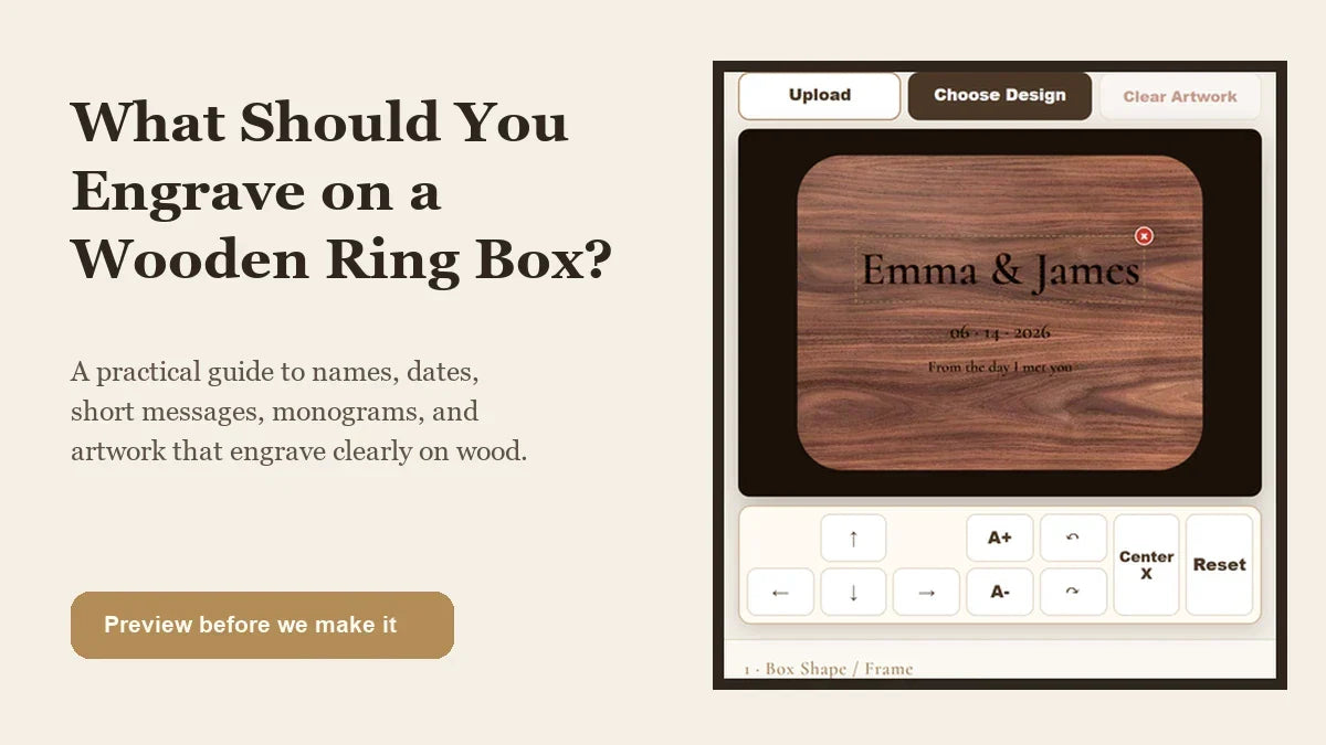Personalized engraved walnut wedding gift