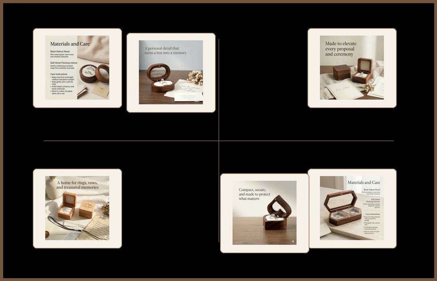 MAHOOSIVE wooden ring box shapes for proposals weddings engraving and keepsake photos