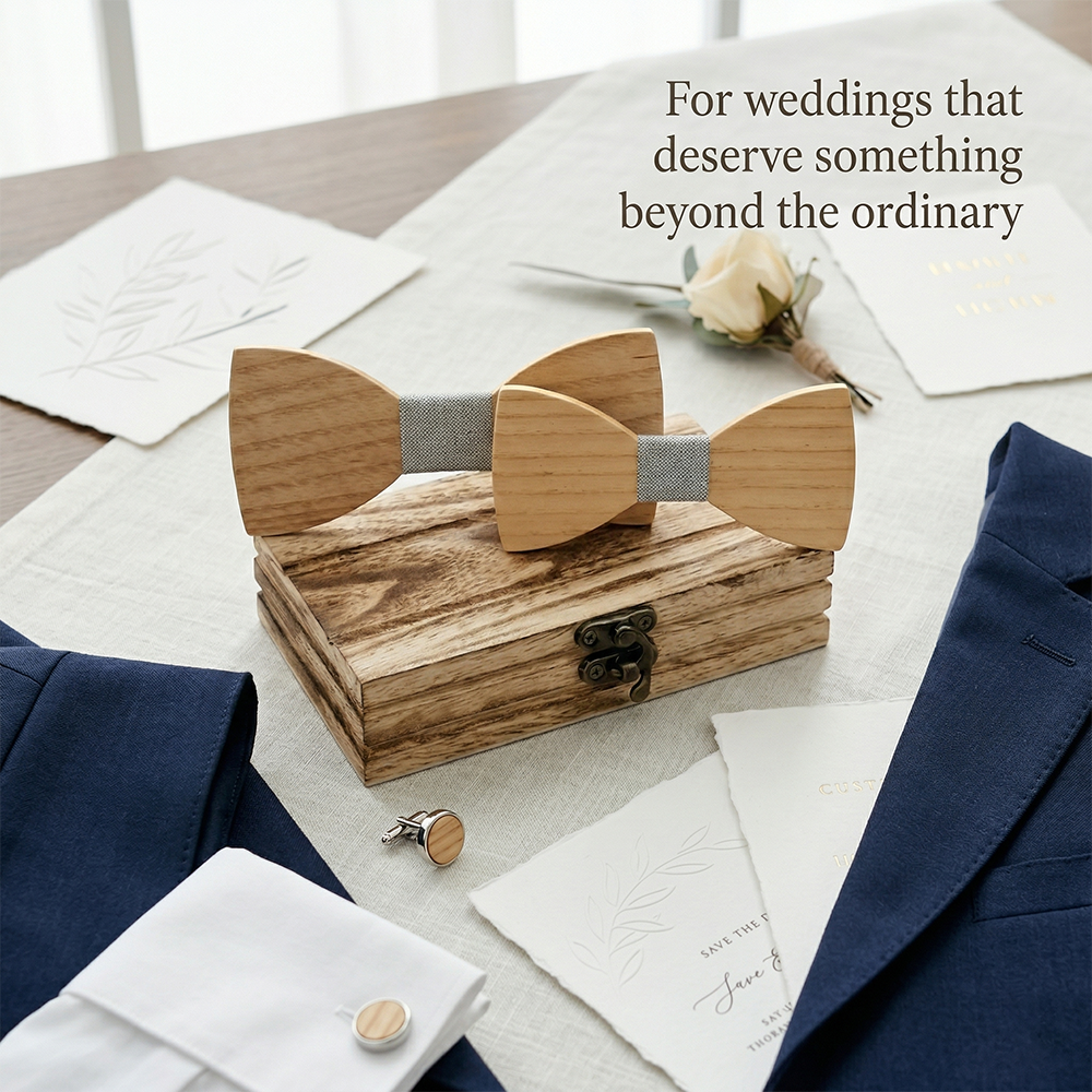 Wooden Bow Tie - Natural Grain (441)