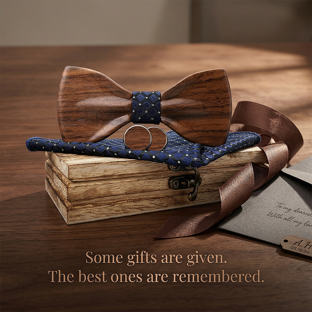 Wooden Bow Tie - Classic Polka Dot