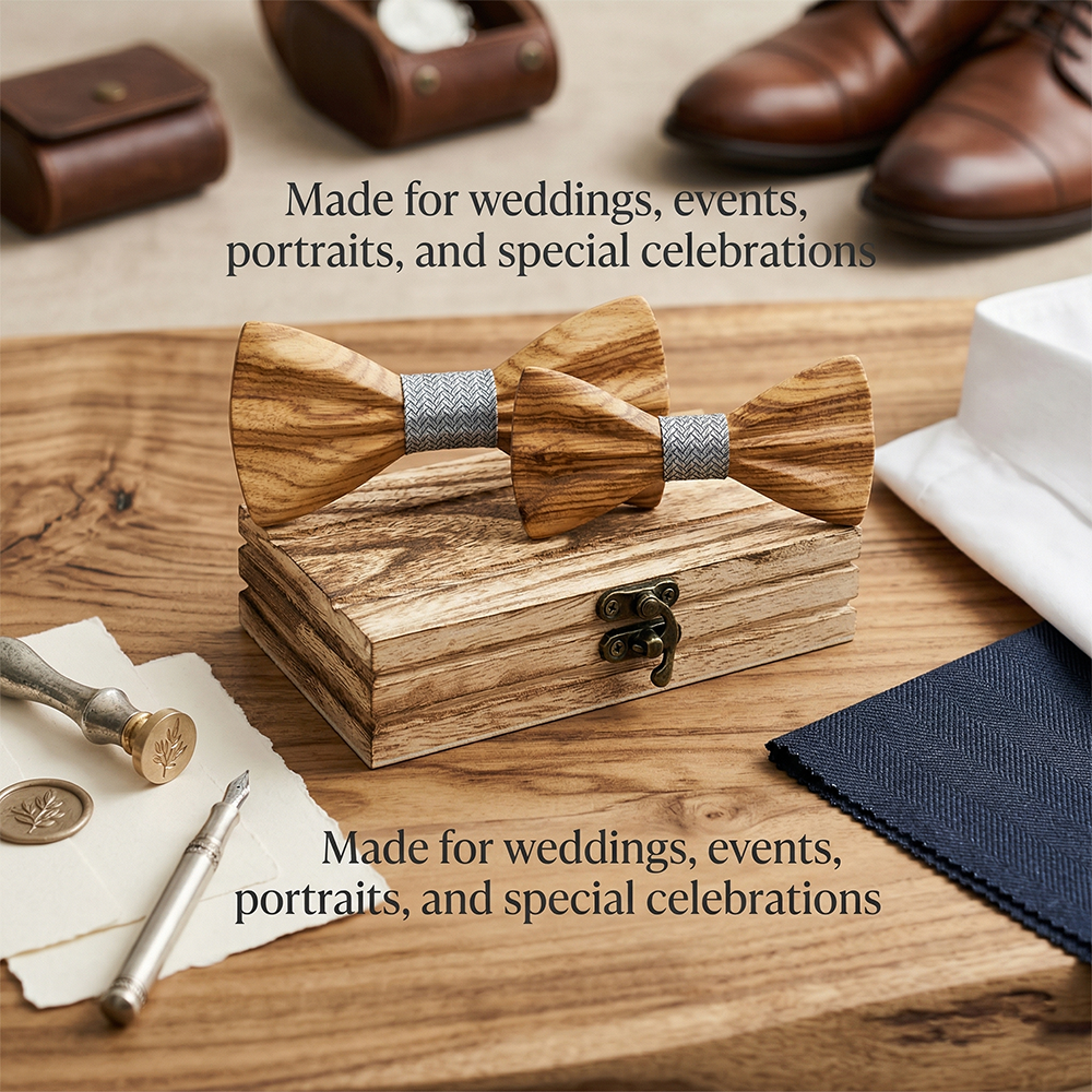 Wooden Bow Tie - Art Deco Geometric