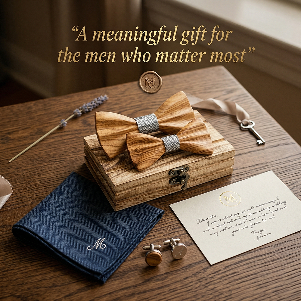 Wooden Bow Tie - Art Deco Geometric