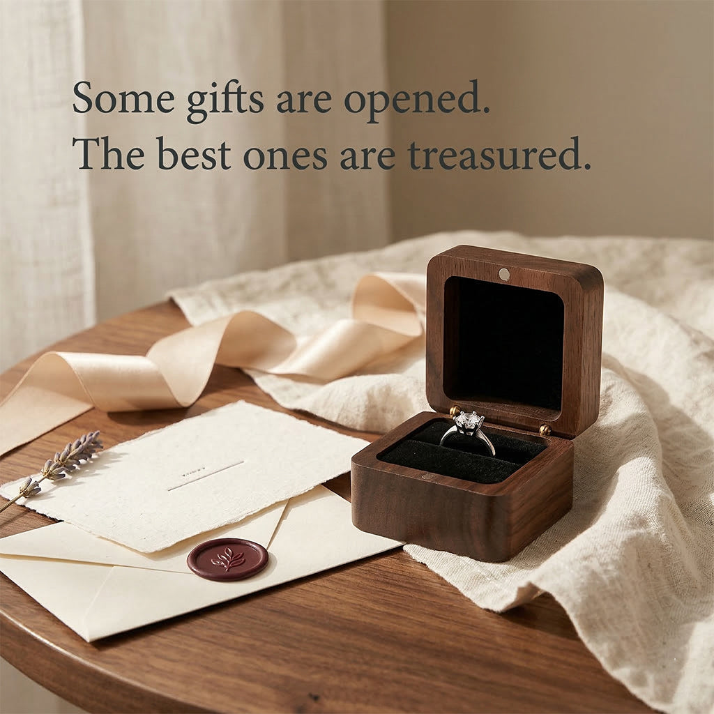 RB510 Deluxe Wooden Ring Box - Mahoosive Handcrafted Wood Ring Box