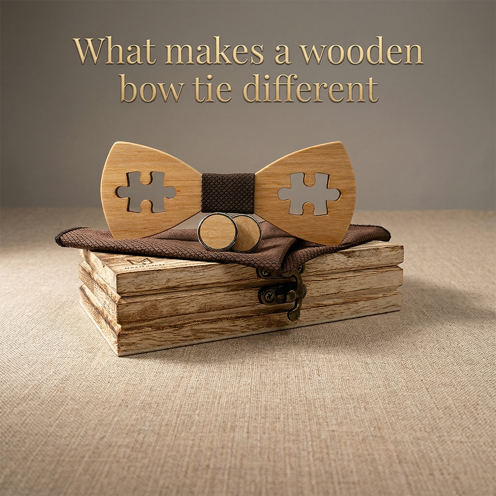Wooden Bow Tie - Puzzle Cutout Gift Set