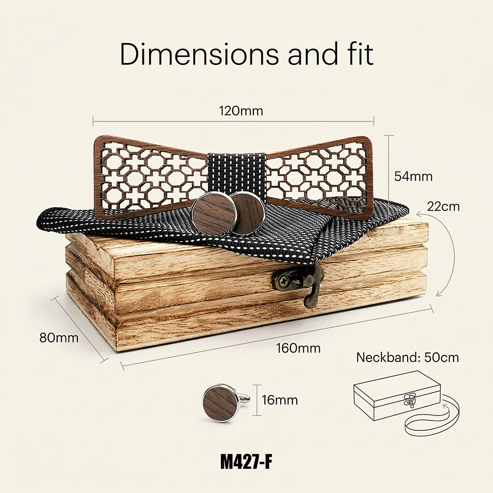 Wooden Bow Tie - Honeycomb (427)