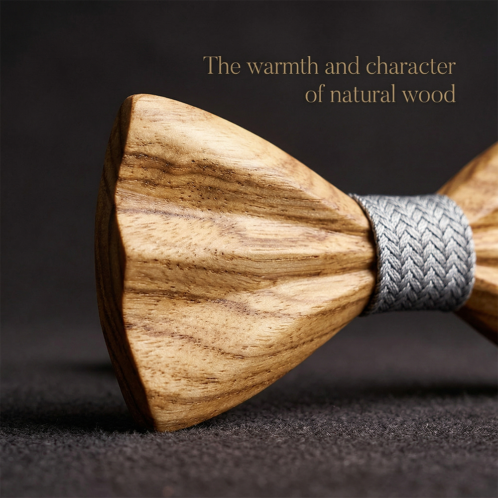 Wooden Bow Tie - Art Deco Geometric
