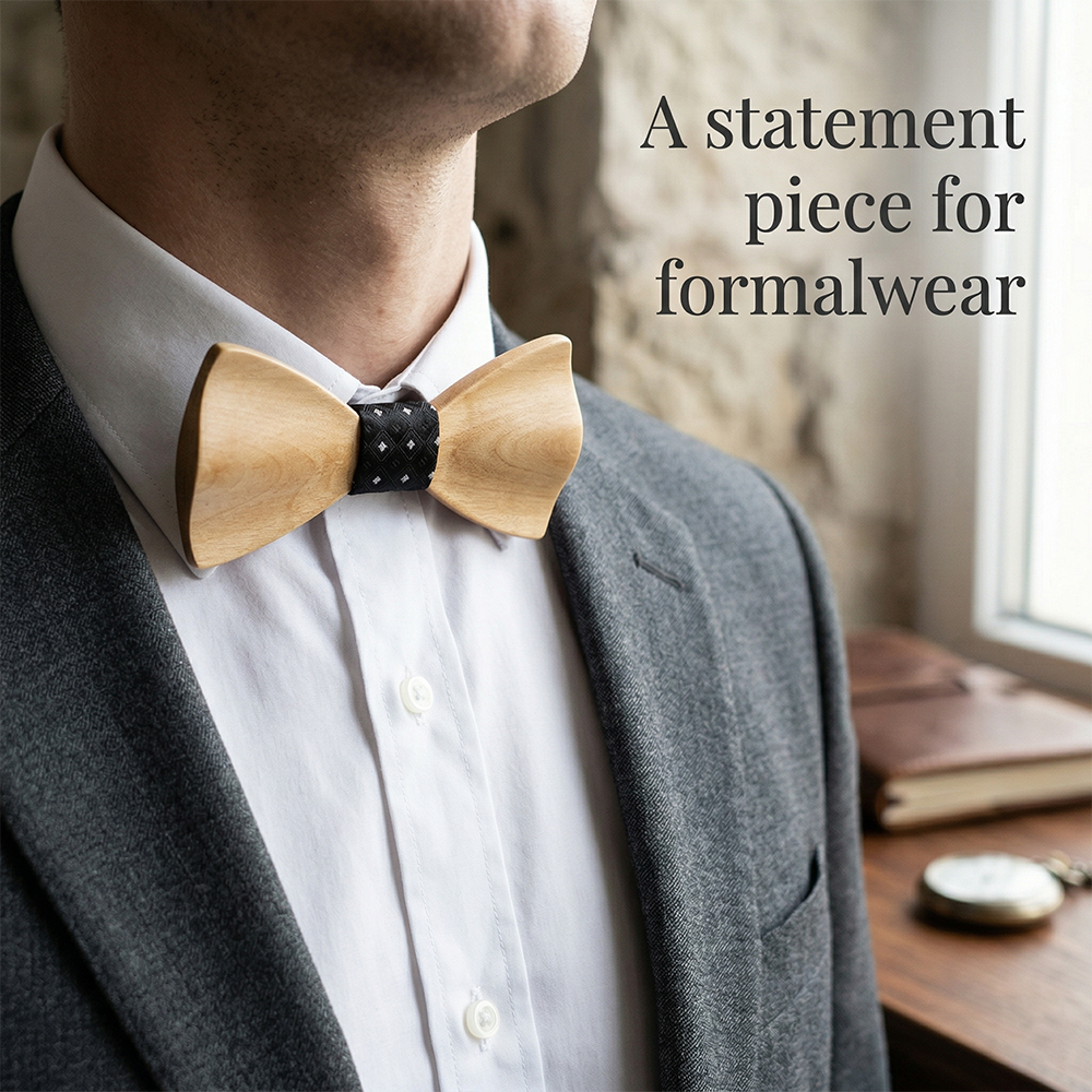 Wooden Bow Tie - Fabric Center (439)