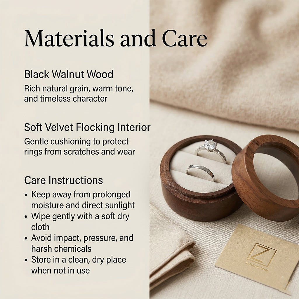Walnut wooden ring box - Solstice: Come Full Circle - MAHOOSIVE