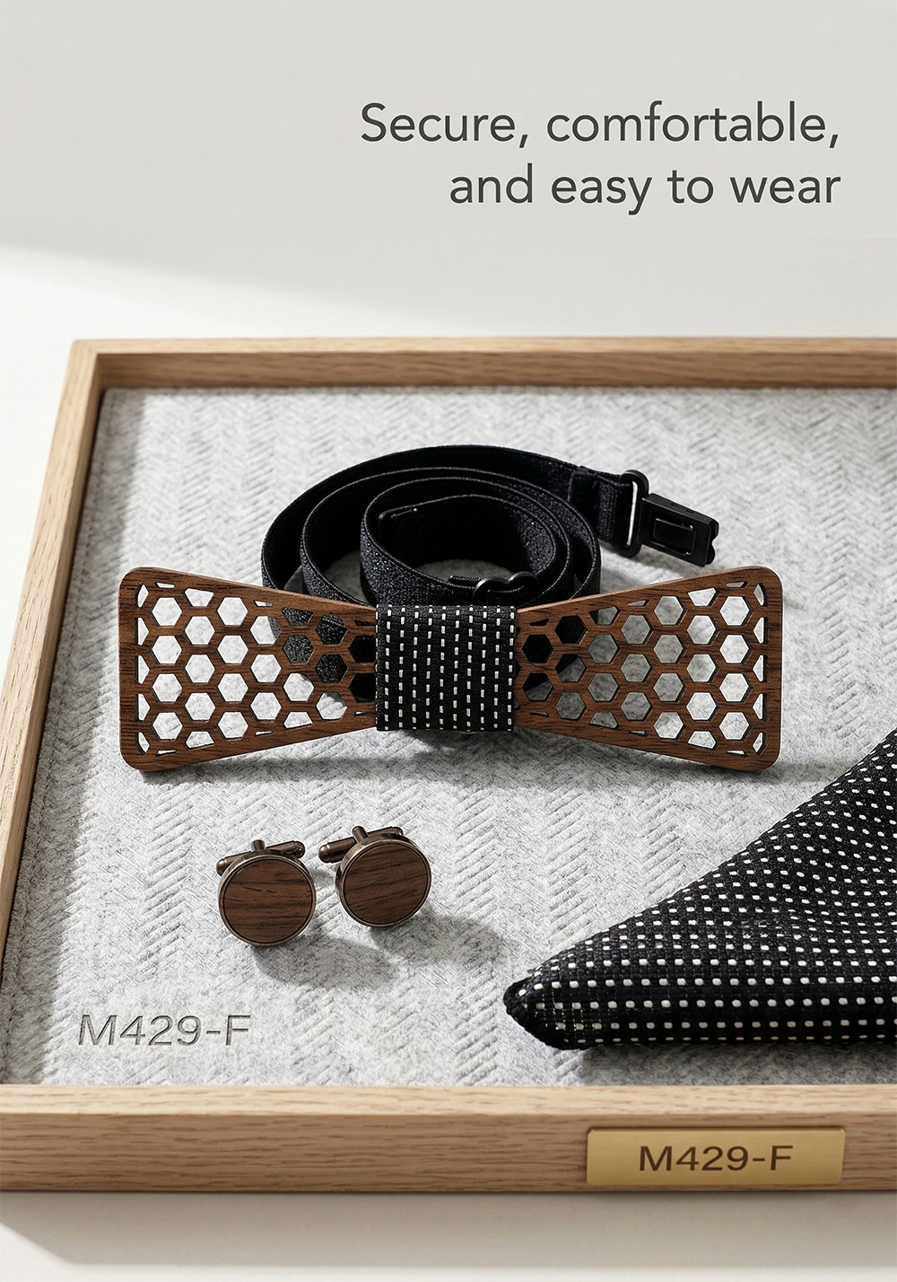 Wooden Bow Tie - Compass Design