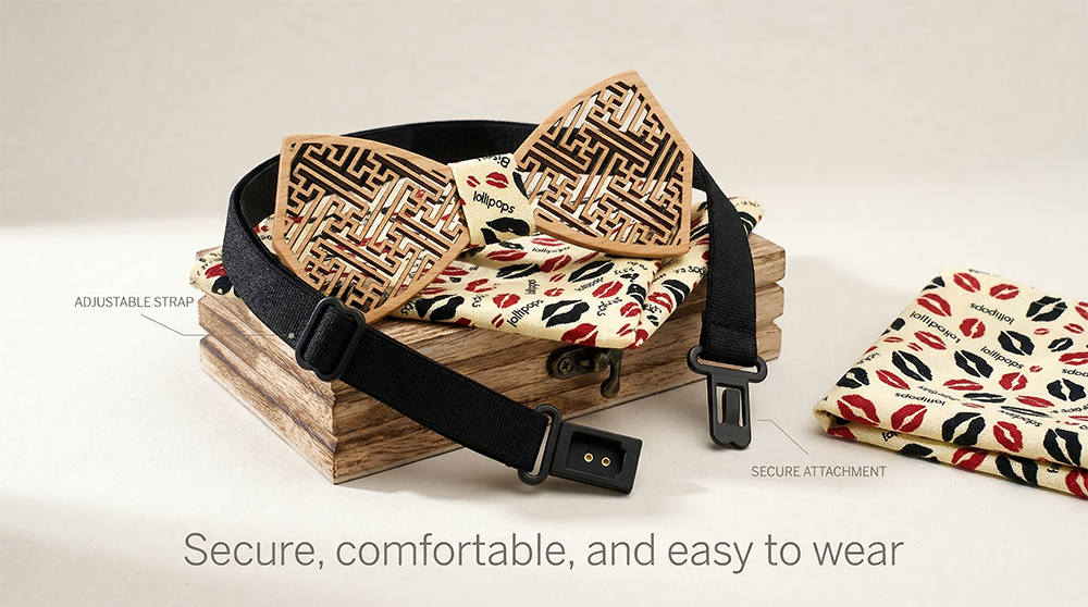 Wooden Bow Tie - Wood Grain Classic