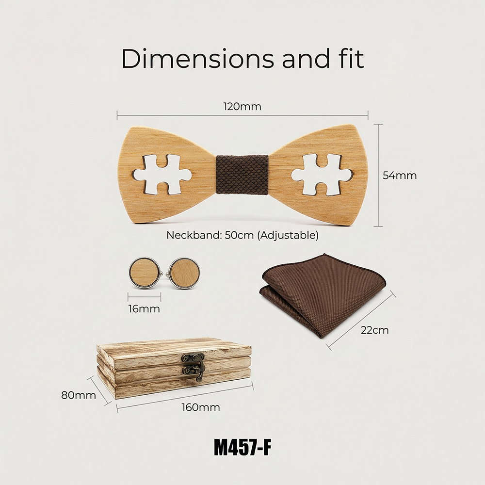 Wooden Bow Tie - Puzzle Cutout Gift Set