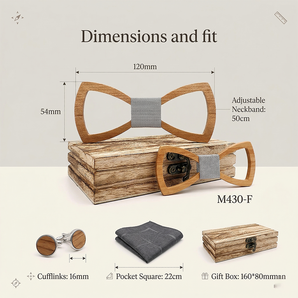 Wooden Bow Tie - Radiant Sun Pattern