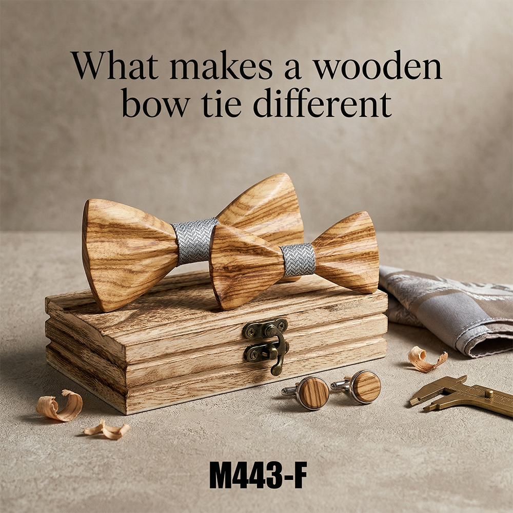 Wooden Bow Tie - Art Deco Geometric