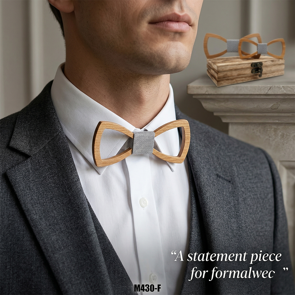 Wooden Bow Tie - Radiant Sun Pattern