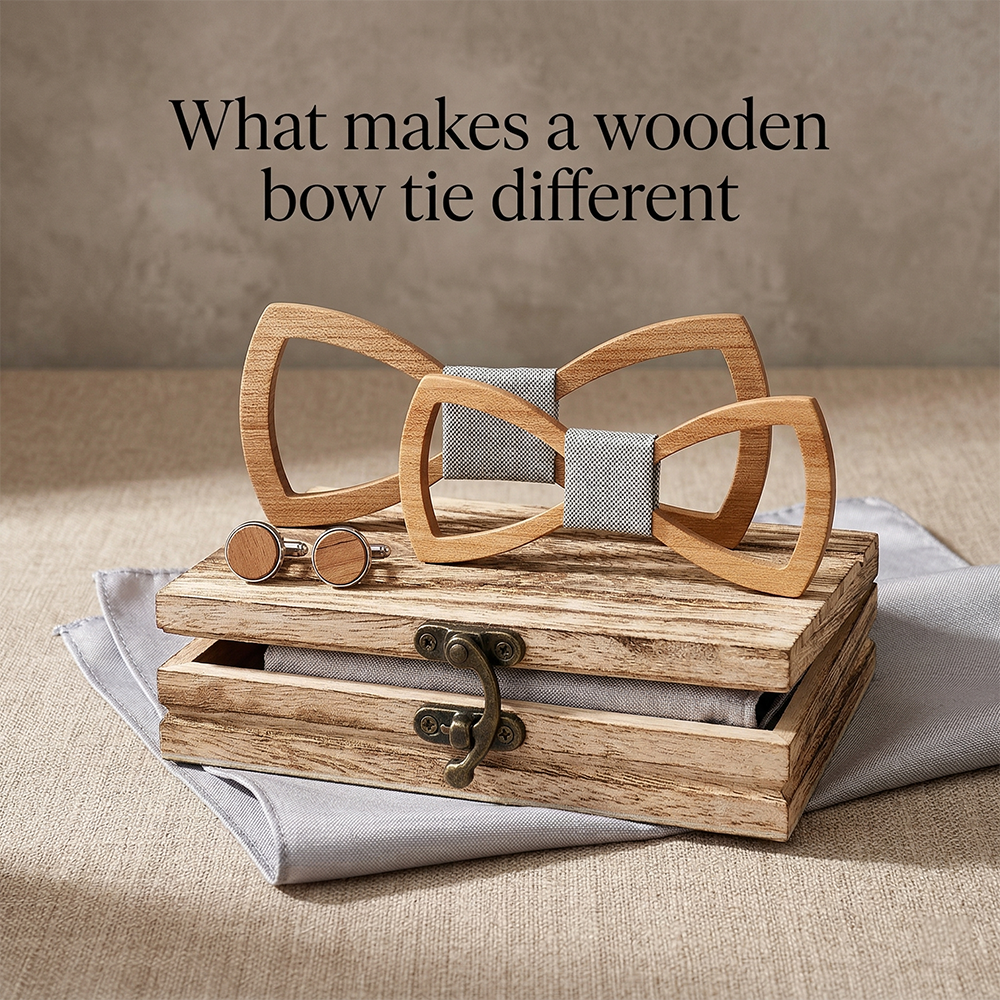 Wooden Bow Tie - Radiant Sun Pattern