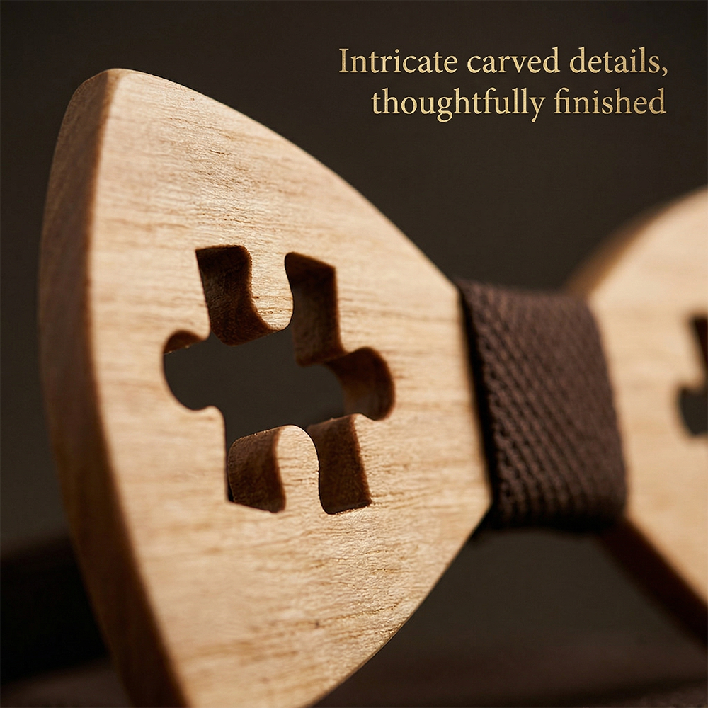 Wooden Bow Tie - Puzzle Cutout Gift Set