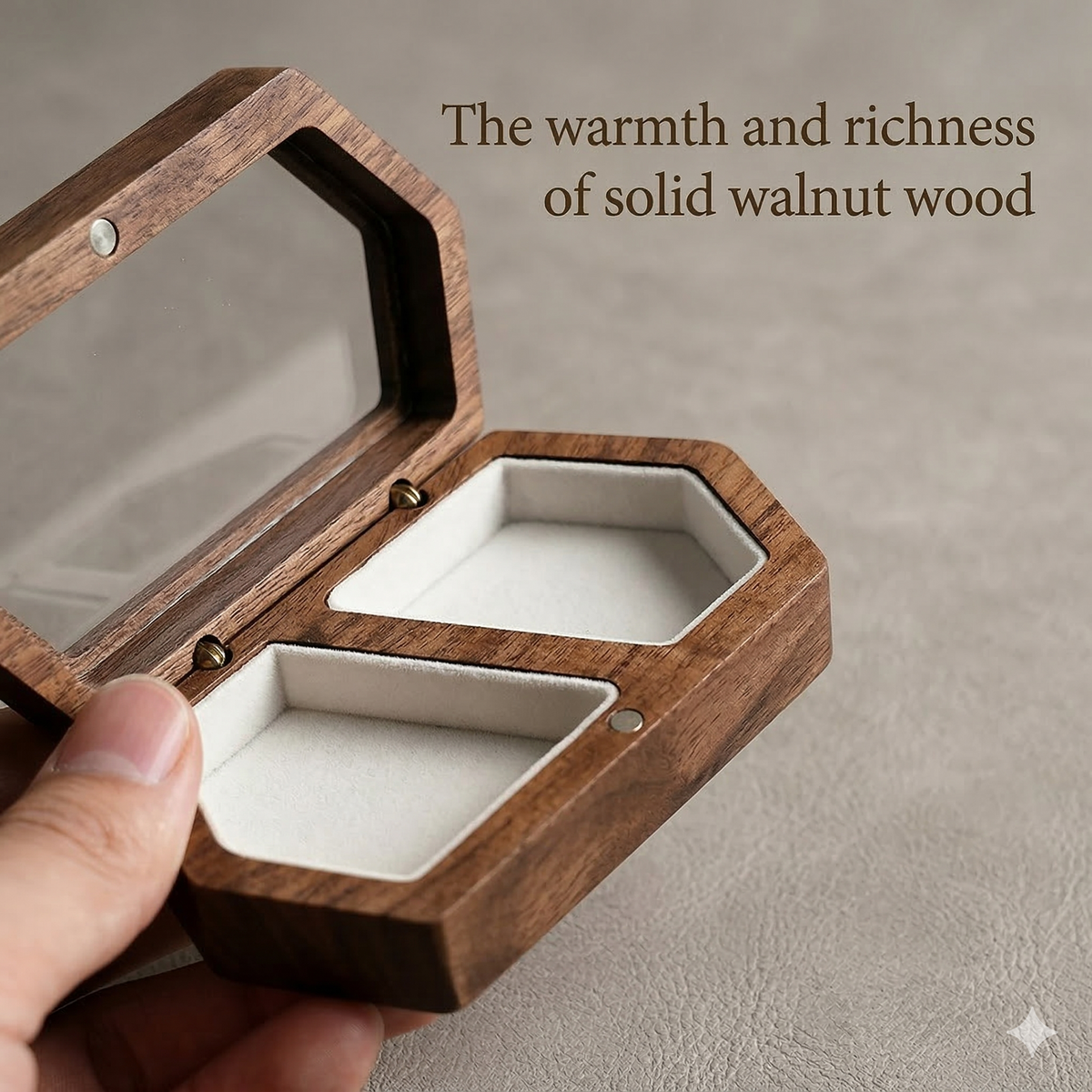 Hexagonal Wooden Ring Box - Mahoosive Handcrafted Wood Ring Box