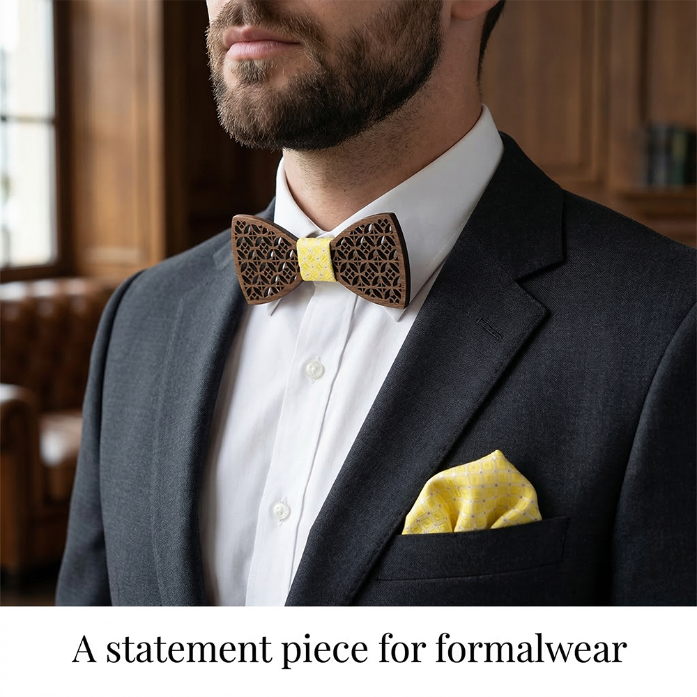 Wooden Bow Tie - Laser Cut (408)