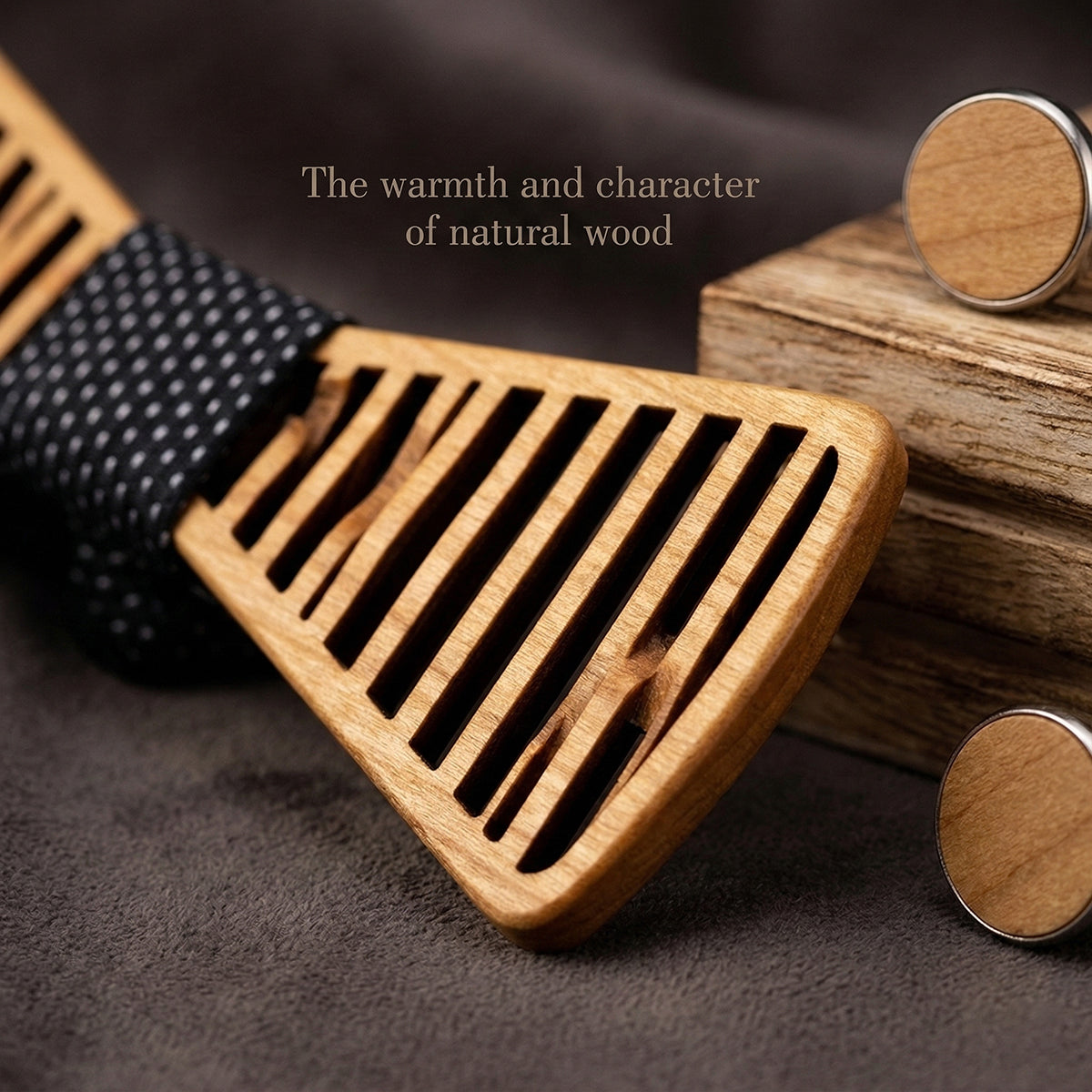 Wooden Bow Tie - Star Pattern