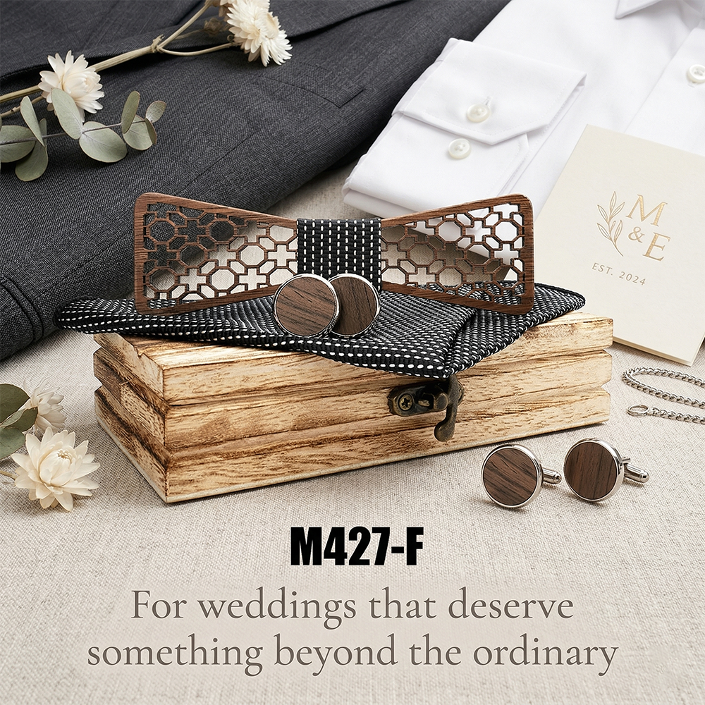 Wooden Bow Tie - Honeycomb (427)