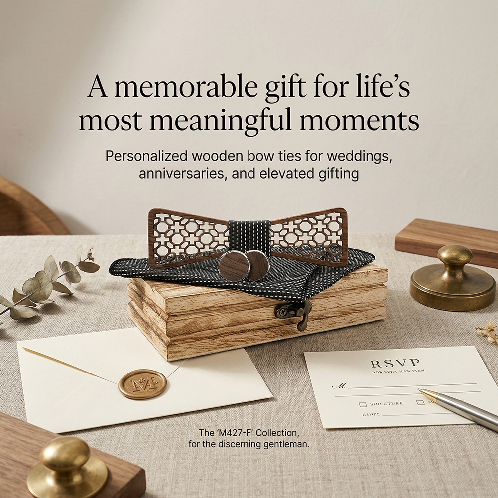 Wooden Bow Tie - Honeycomb (427)