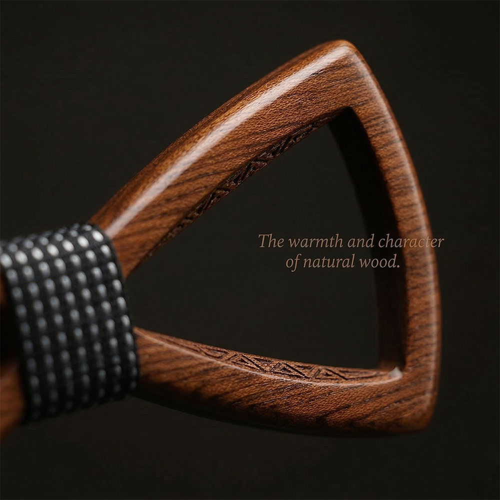 Wooden Bow Tie - Hollow Geometric Gift Set