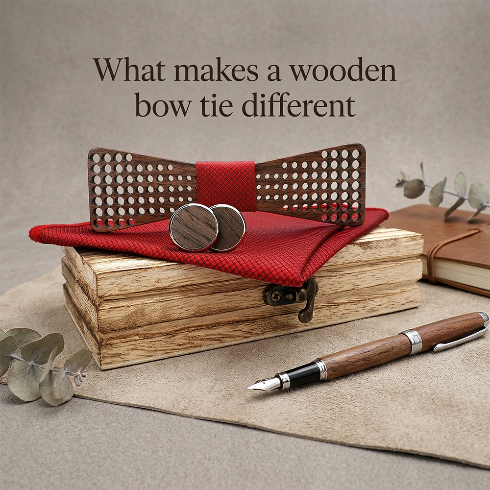 Wooden Bow Tie - Celtic Cross Design
