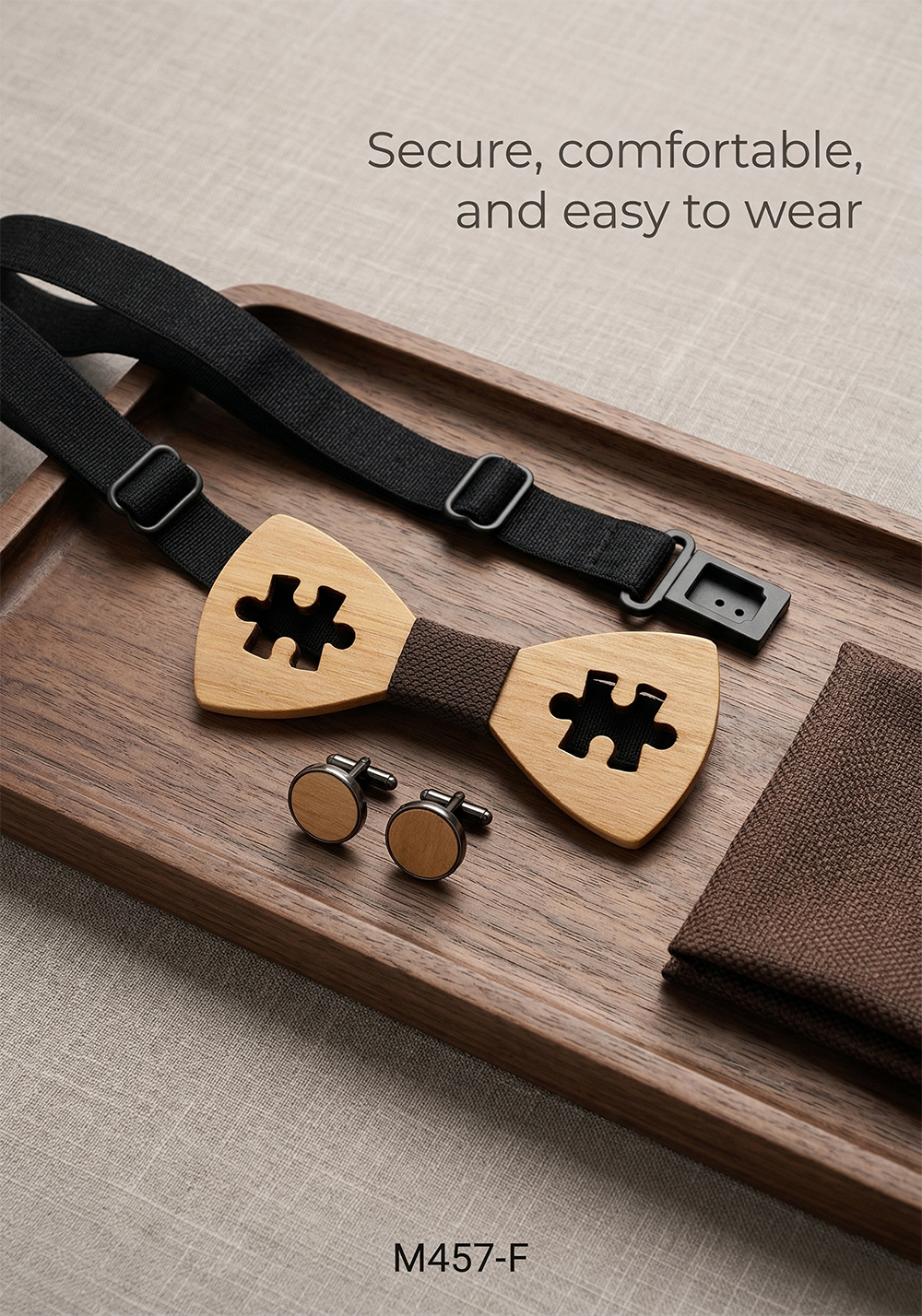 Wooden Bow Tie - Puzzle Cutout Gift Set