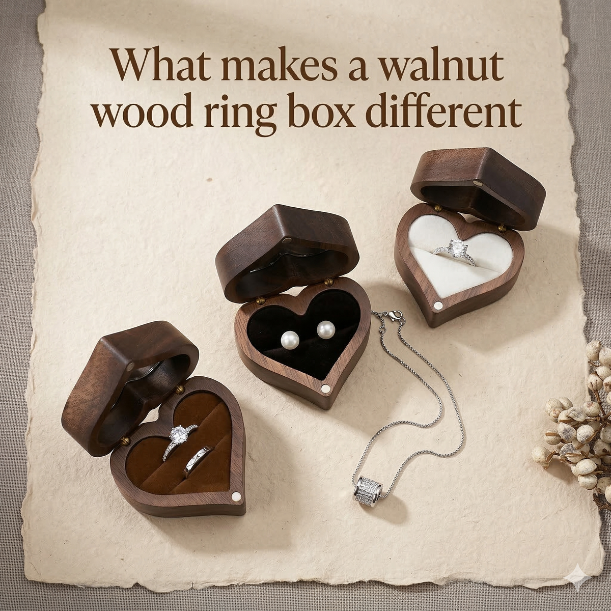Mahoosive Heart Window Wooden Ring Box - Variant 15