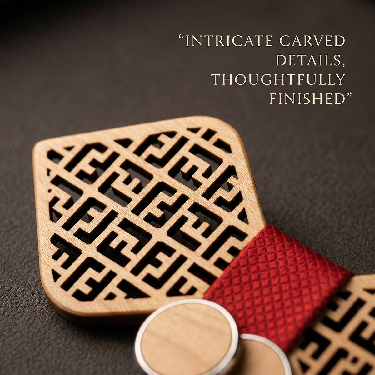 Wooden Bow Tie - Geometric Lattice (416)