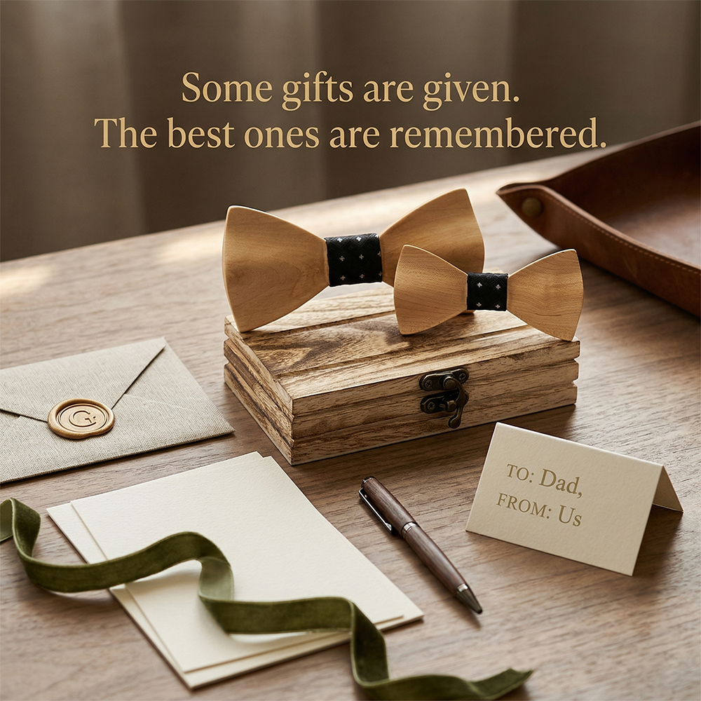 Wooden Bow Tie - Fabric Center (439)