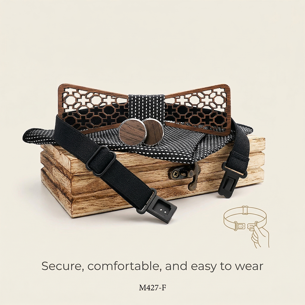 Wooden Bow Tie - Honeycomb (427)