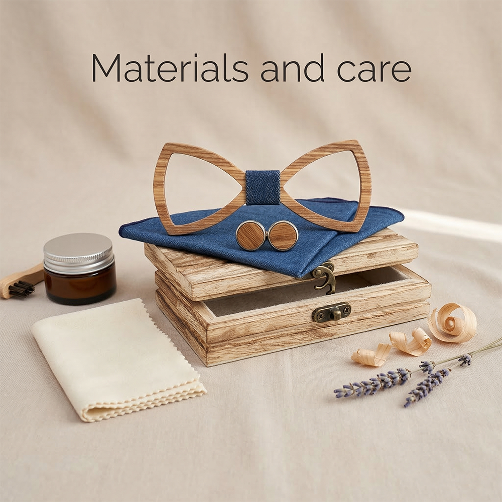 Wooden Bow Tie - Hollow Zebrawood Gift Set