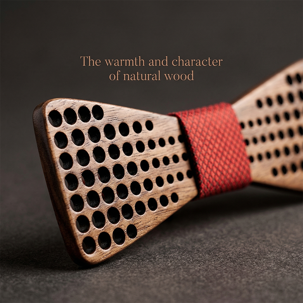 Wooden Bow Tie - Celtic Cross Design