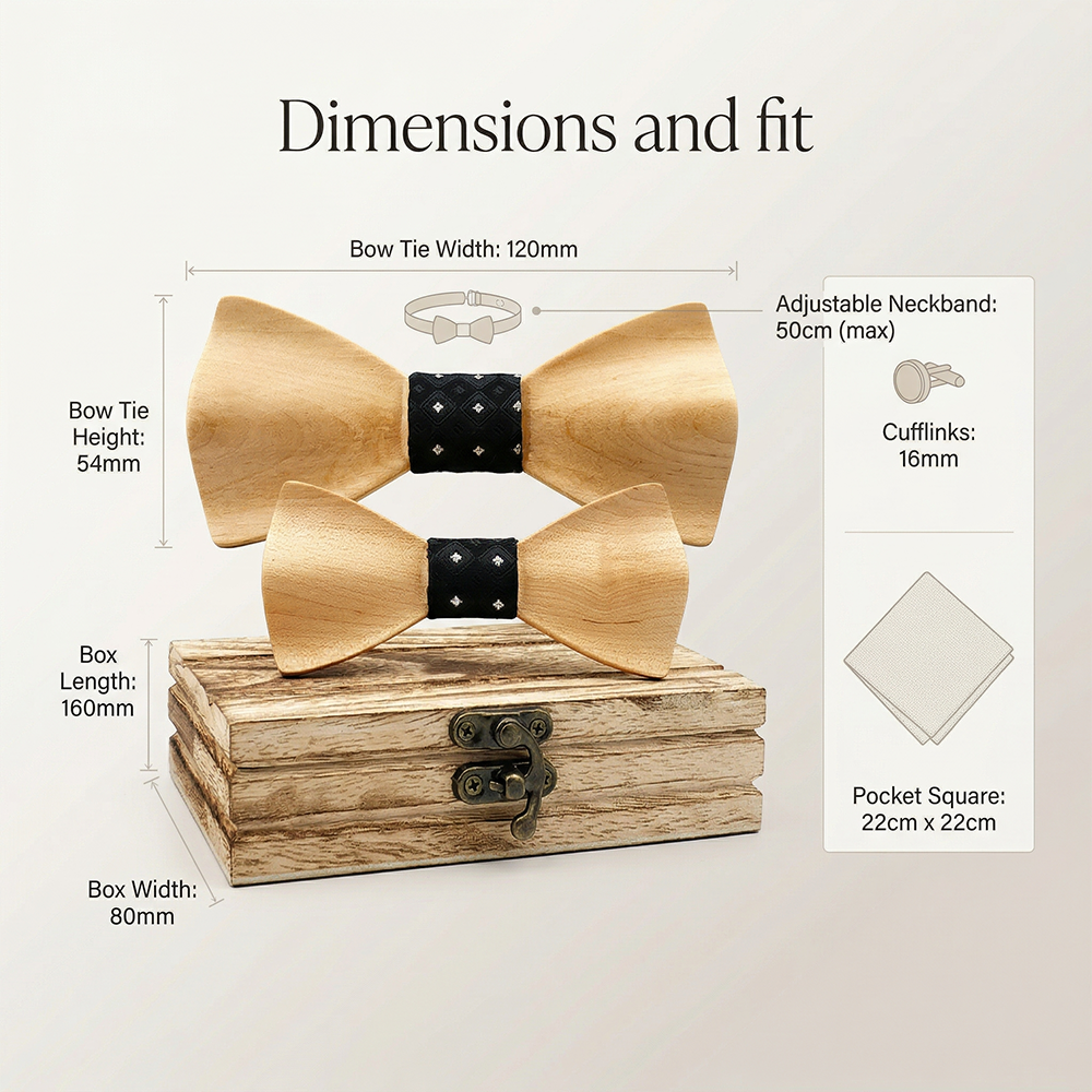 Wooden Bow Tie - Fabric Center (439)