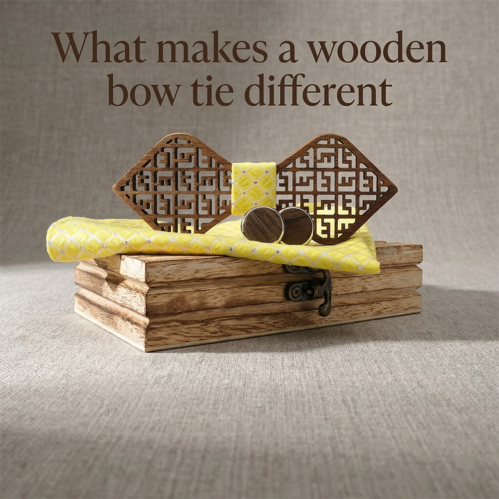 Wooden Bow Tie - Geometric Maze (405)