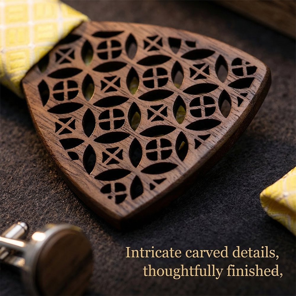 Wooden Bow Tie - Laser Cut (408)