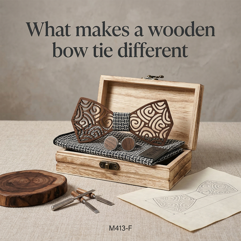Wooden Bow Tie - Swirl Pattern (413)