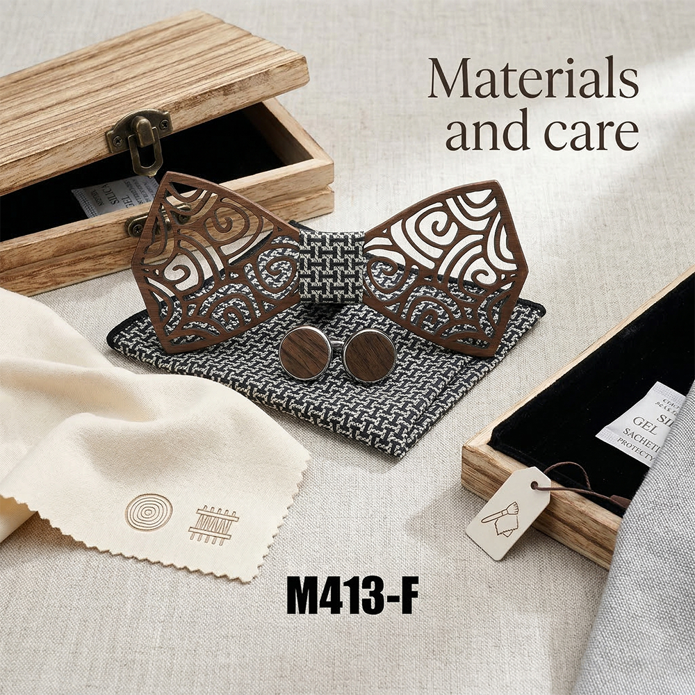 Wooden Bow Tie - Swirl Pattern (413)