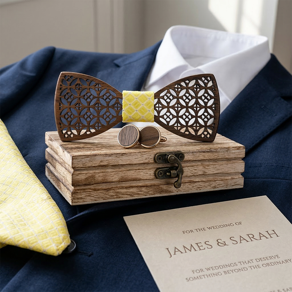 Wooden Bow Tie - Laser Cut (408)