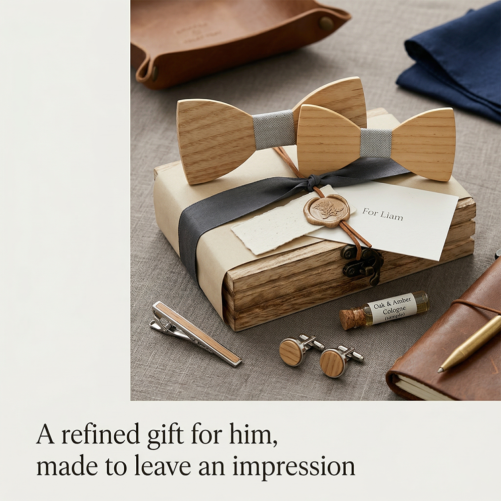 Wooden Bow Tie - Natural Grain (441)