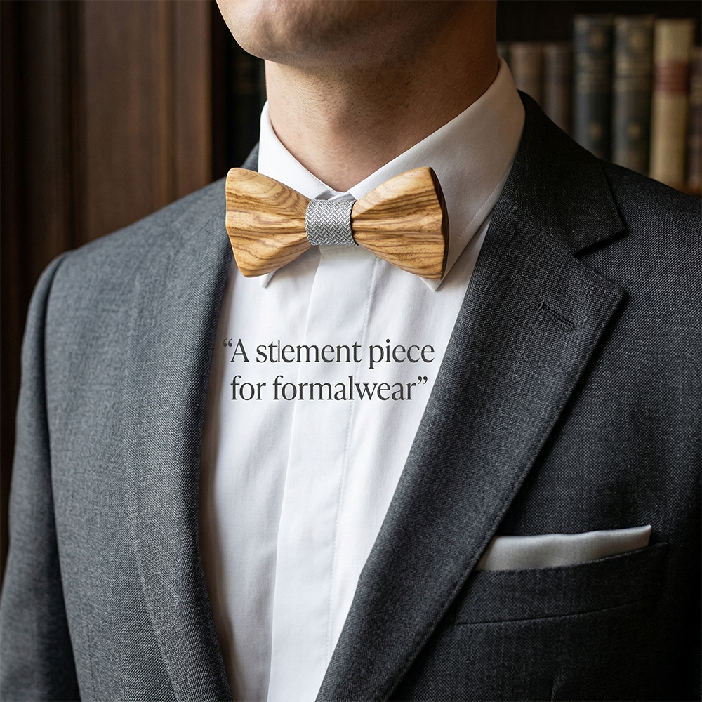 Wooden Bow Tie - Art Deco Geometric