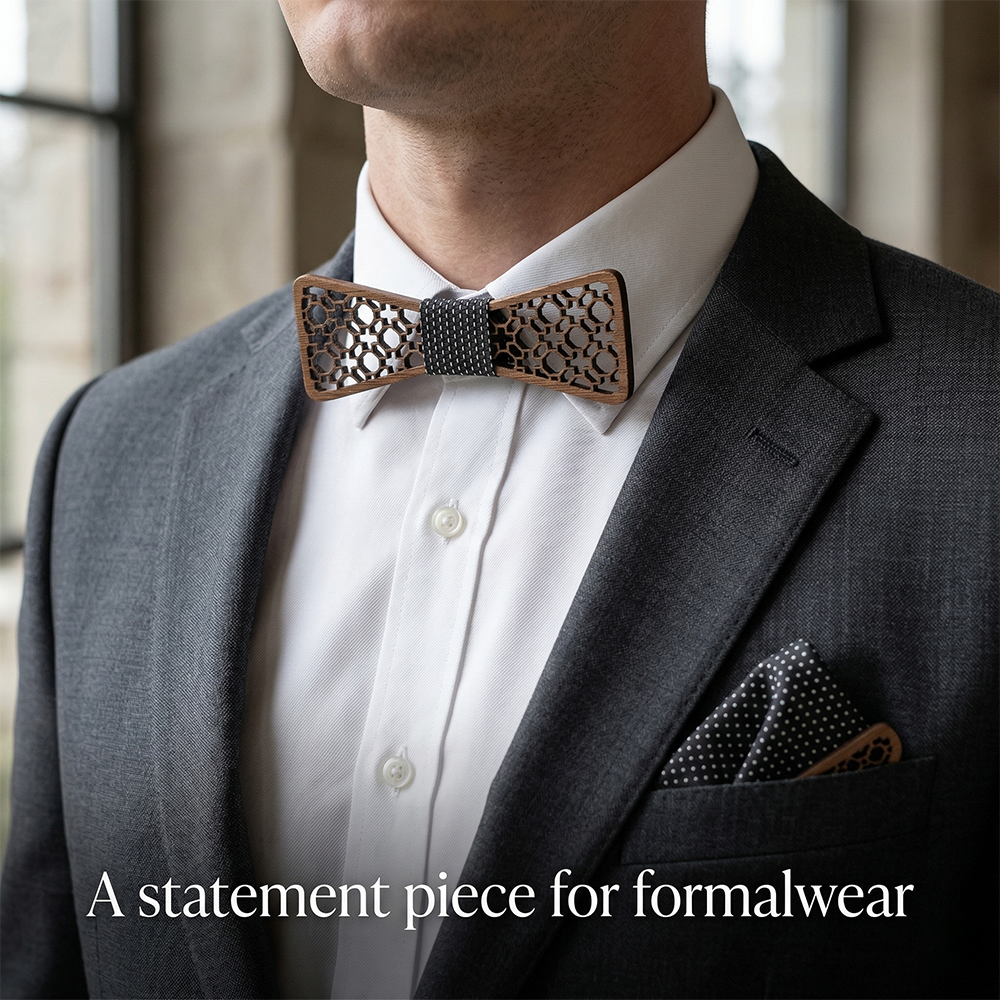 Wooden Bow Tie - Honeycomb (427)