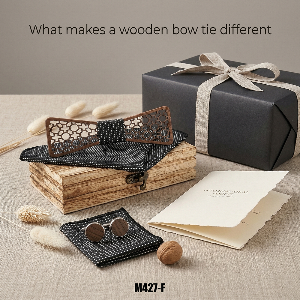 Wooden Bow Tie - Honeycomb (427)