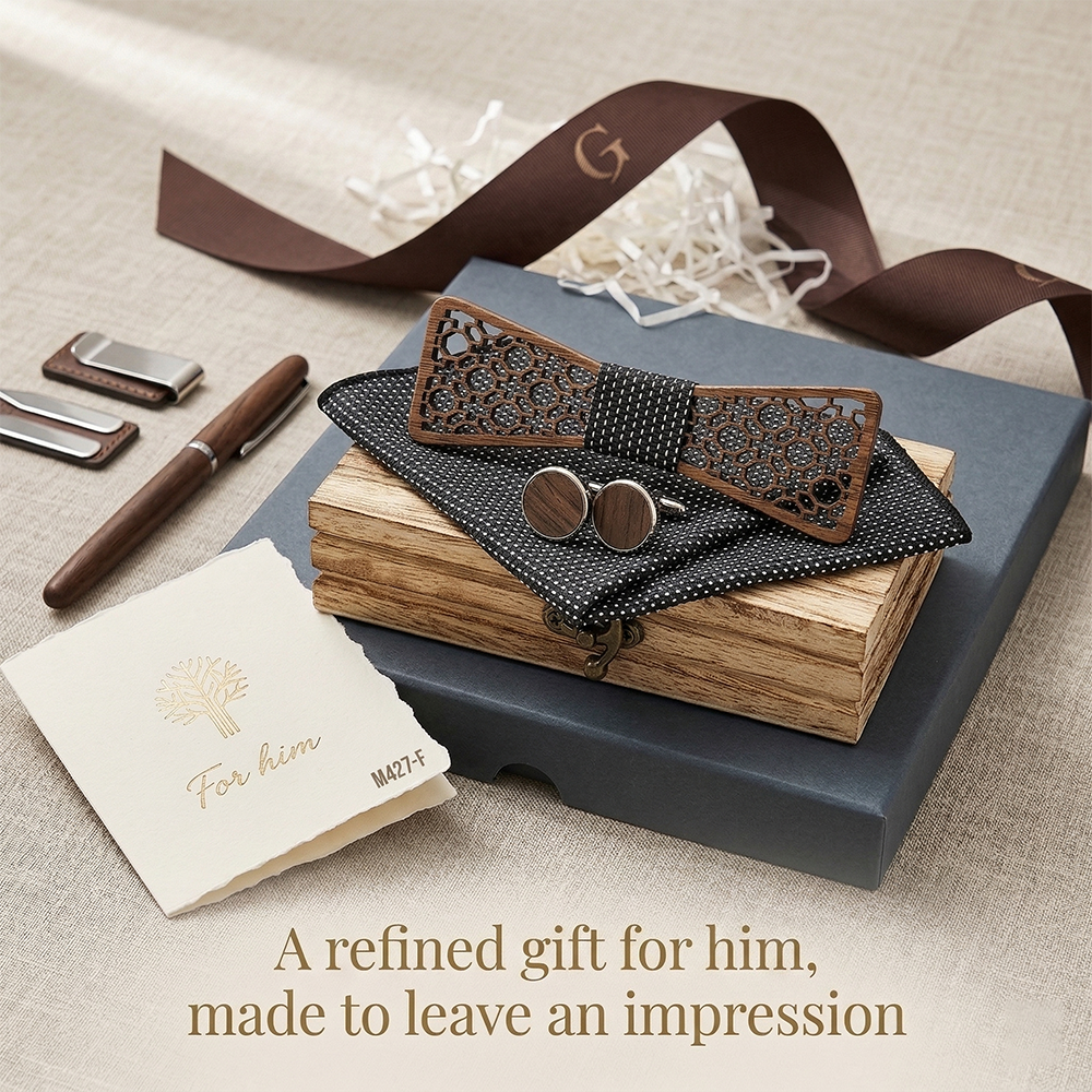 Wooden Bow Tie - Honeycomb (427)