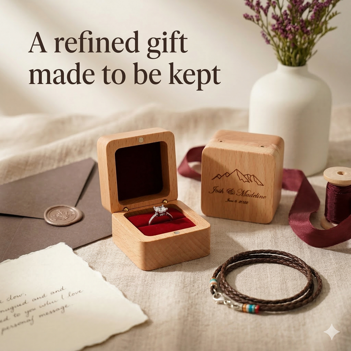 Mahoosive Gemini_Generated_Image - Handcrafted Wood Ring Box