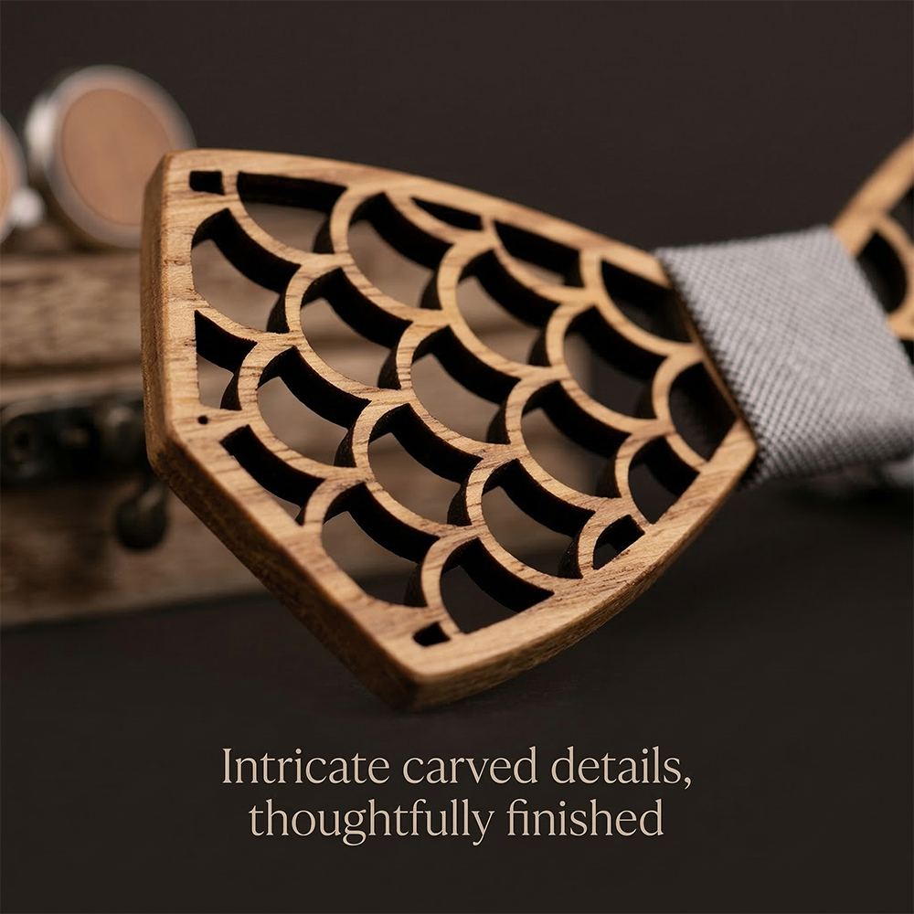 MAHOOSIVE M403 wooden bow tie photo 9
