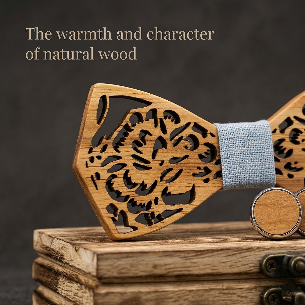 MAHOOSIVE M406 wooden bow tie photo 7