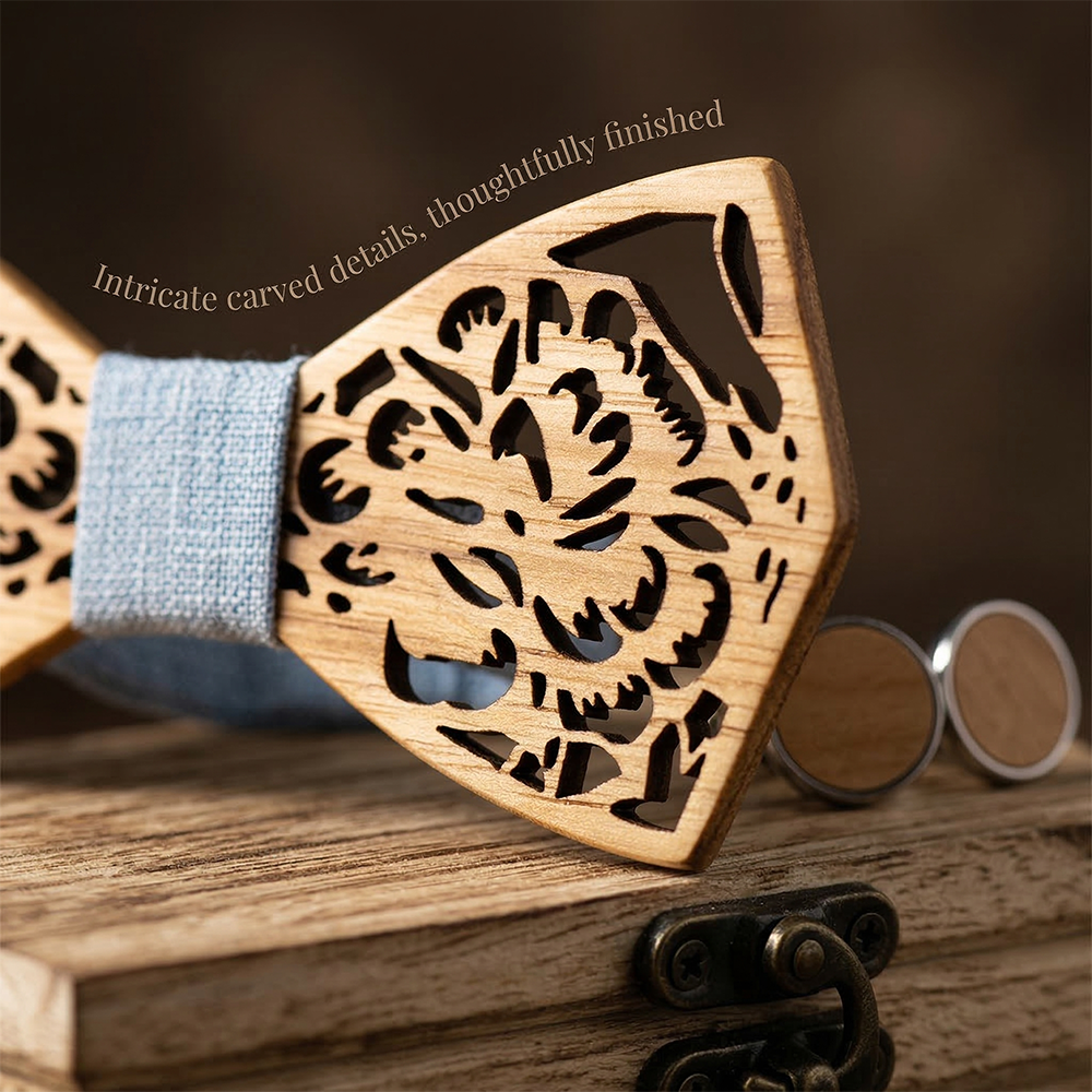 MAHOOSIVE M406 wooden bow tie photo 9