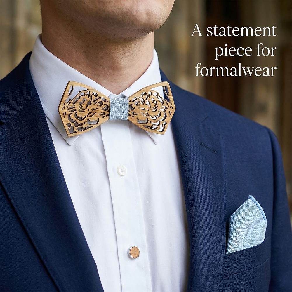 Maple wooden bow tie - Renoir: An Impressionist Bloom - MAHOOSIVE
